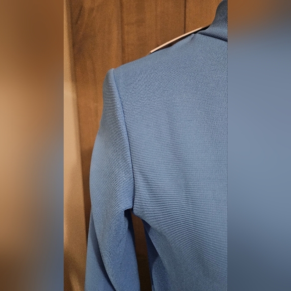 NOISY MAY Ribbed Longsleeve Mock Neck Stretch Midi Dress Tie Front.Blue. S NWT - Picture 9 of 16